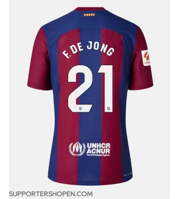 Barcelona Frenkie de Jong #21 Hemma Matchtröja Dam 2023-24 Kortärmad